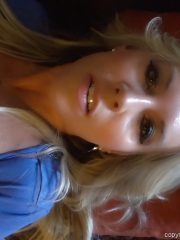 Slutty blonde wife Sandra Otterson spreads her legs for oral sex from hubby