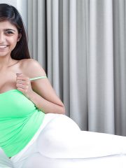 Busty Persian babe Mia Khalifa strips off yoga outfit for nude photos