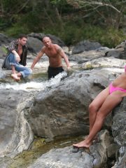 Fervent pornstar with shapely boobs enjoys hot outdoor orgy