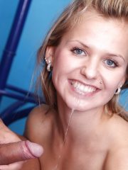 Blonde teenage slut Bella Baby giving and receiving oral sex in locker room
